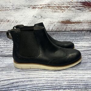 NEW Timberland Lakeville Black Leather Brogue Chelsea Boots Women’s Size 7